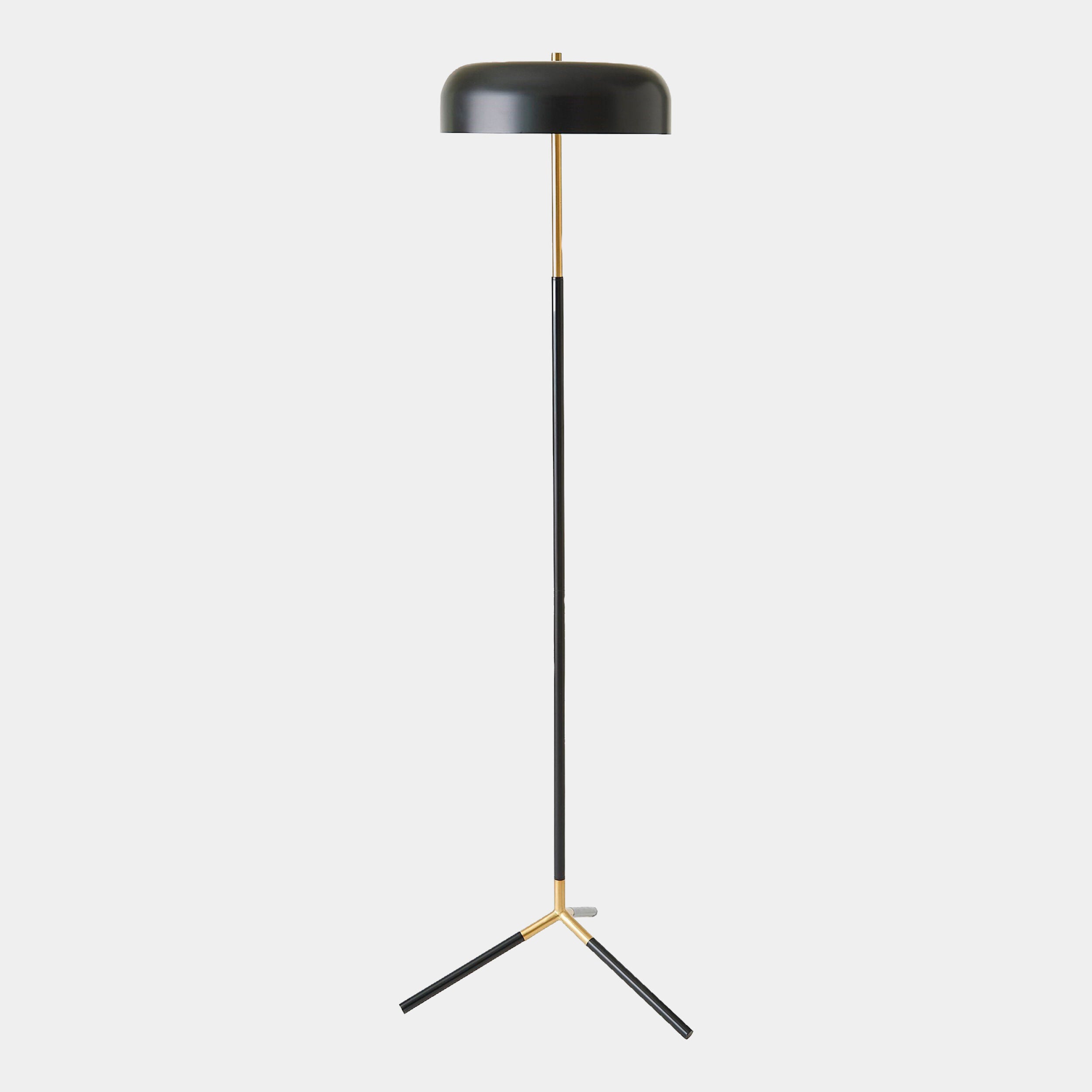 Carson Dome Floor Lamp-Black/Brass