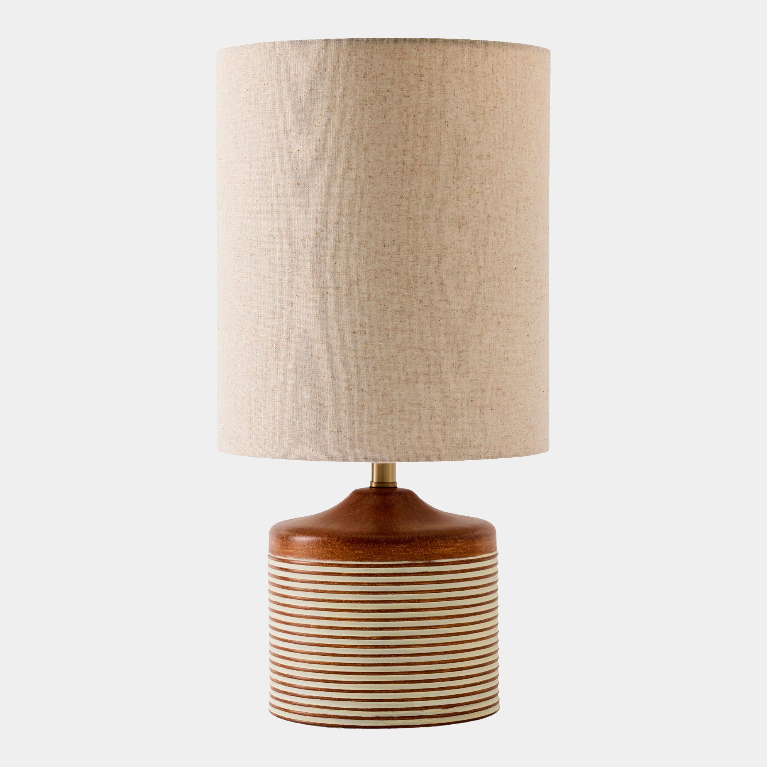 Armen Striped Ceramic Table Lamp-White Stripes