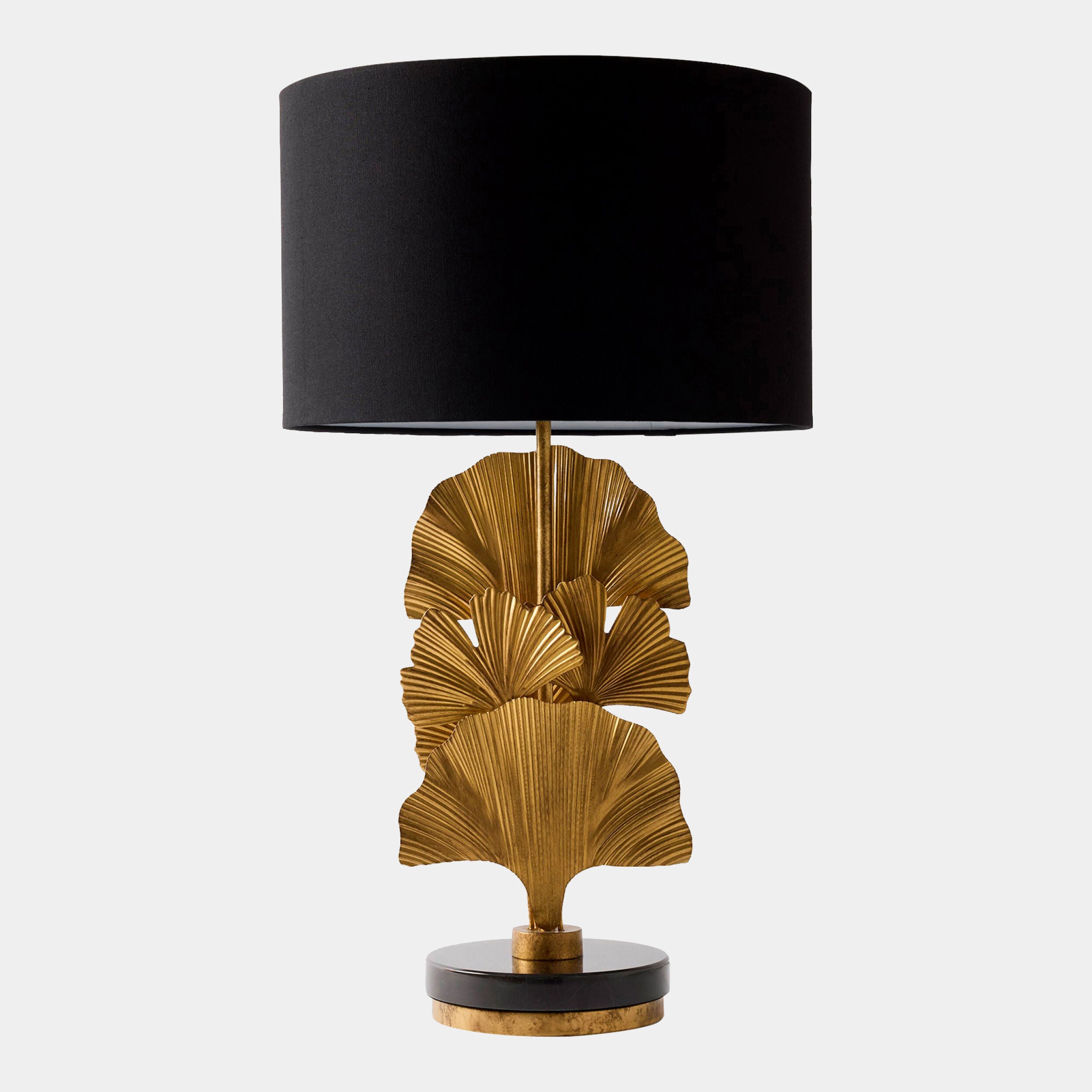 Ginkgo Leaf Lamp-Brass/Black