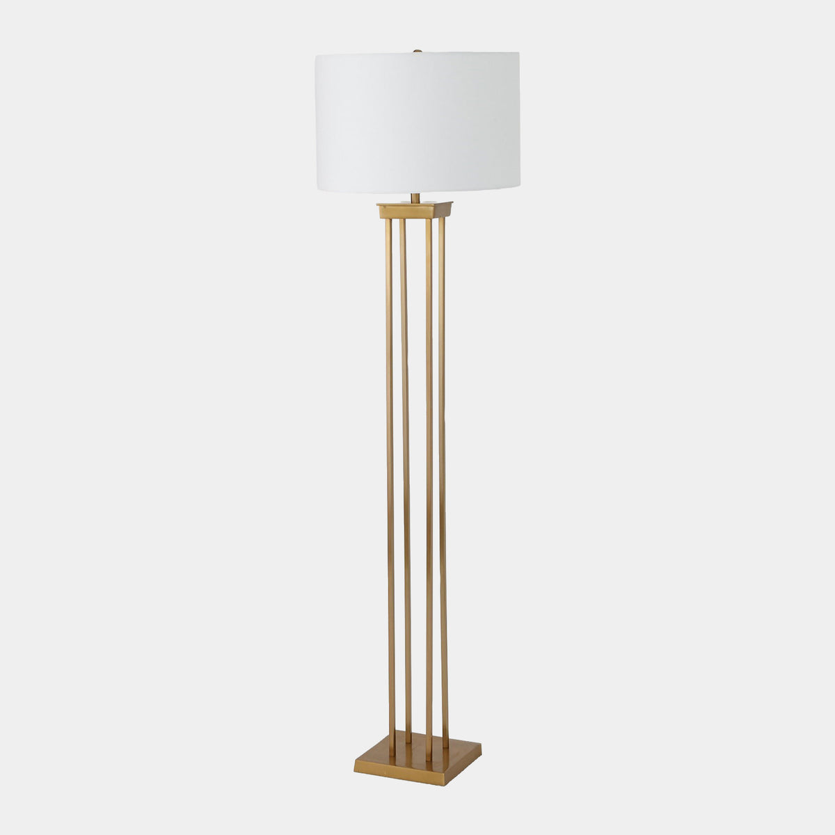 Four Pillar Floor Lamp-Satin Brass