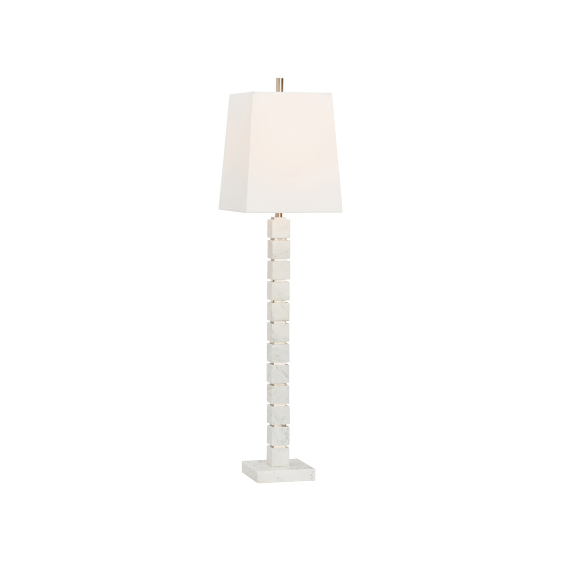 Astor Buffet Lamp Satin Nickel & White Marble