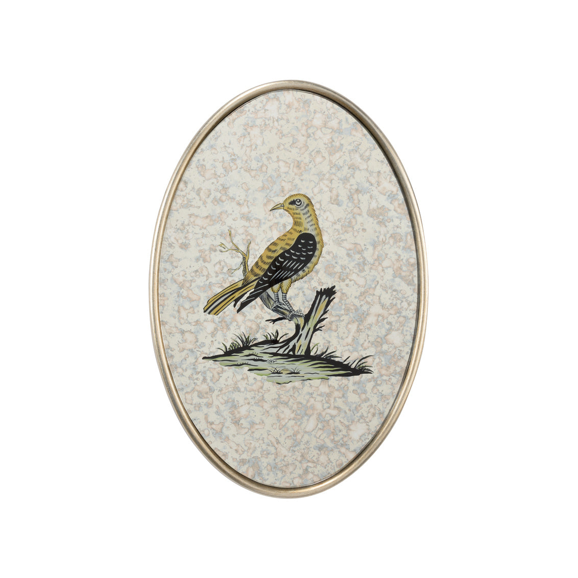 Oval Antiqued Mirrored Bird-A in 15 / Wood - Chelsea House