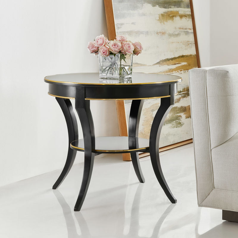 Covington Round End Table-Ebony