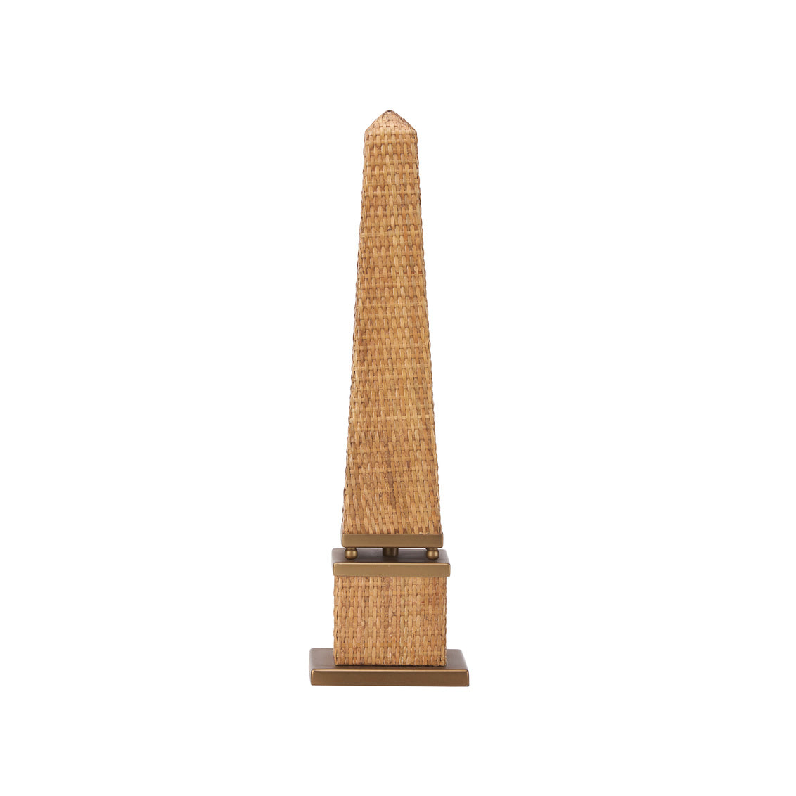 Rattan Obelisk in Natural/Antique Brass / Rattan - Chelsea House