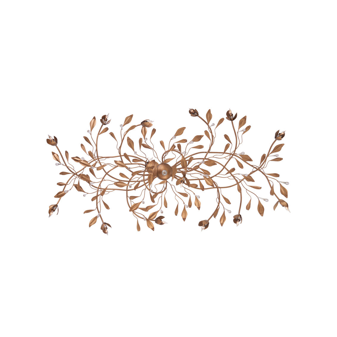 Bay Laurel Leaf Crystal Chandelier in 12 / Metal - Chelsea House