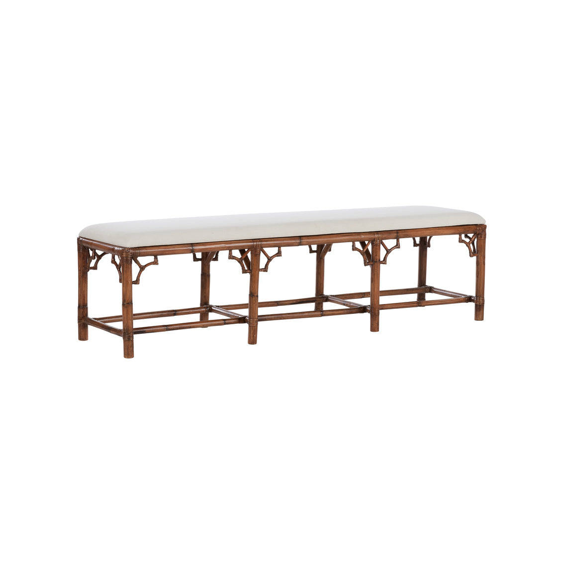 Chippendale Bamboo Bench - Brown