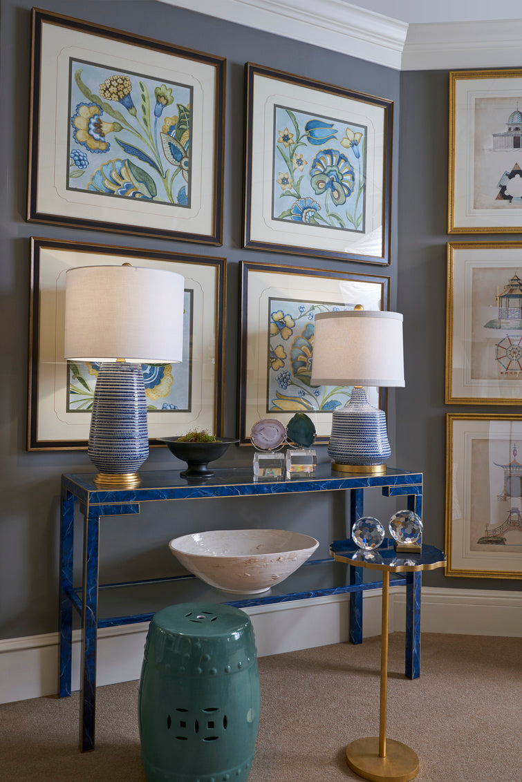 Hive Lamp - Blue in 28.5 / Ceramic/Porcelain - Chelsea House