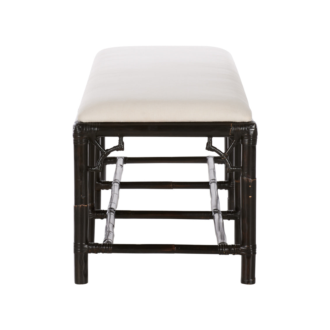 Chippendale Bamboo Bench - Cracked Pepper in 18 / Rattan - Chelsea House