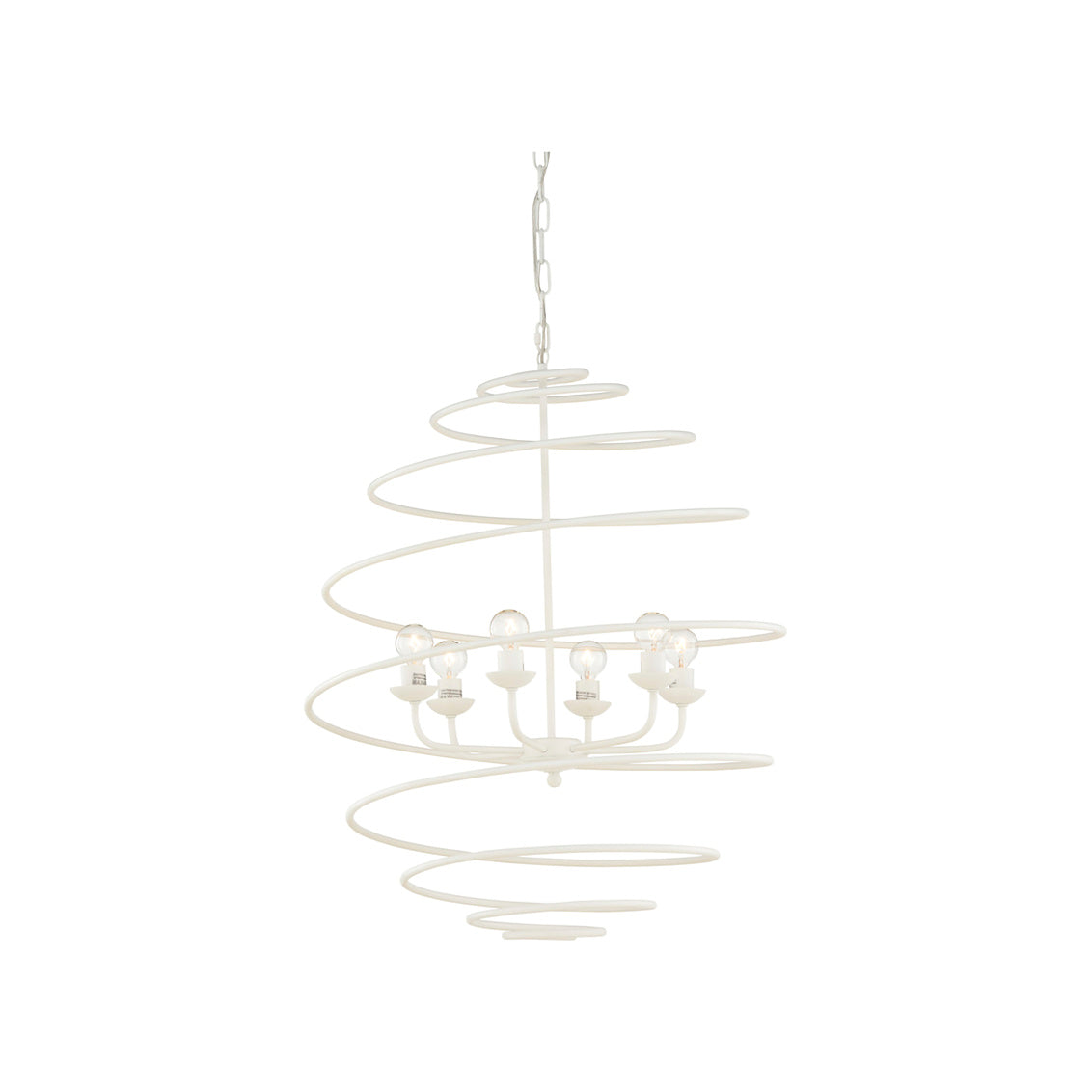 Spyral Chandelier - White in 29 / Metal - Chelsea House