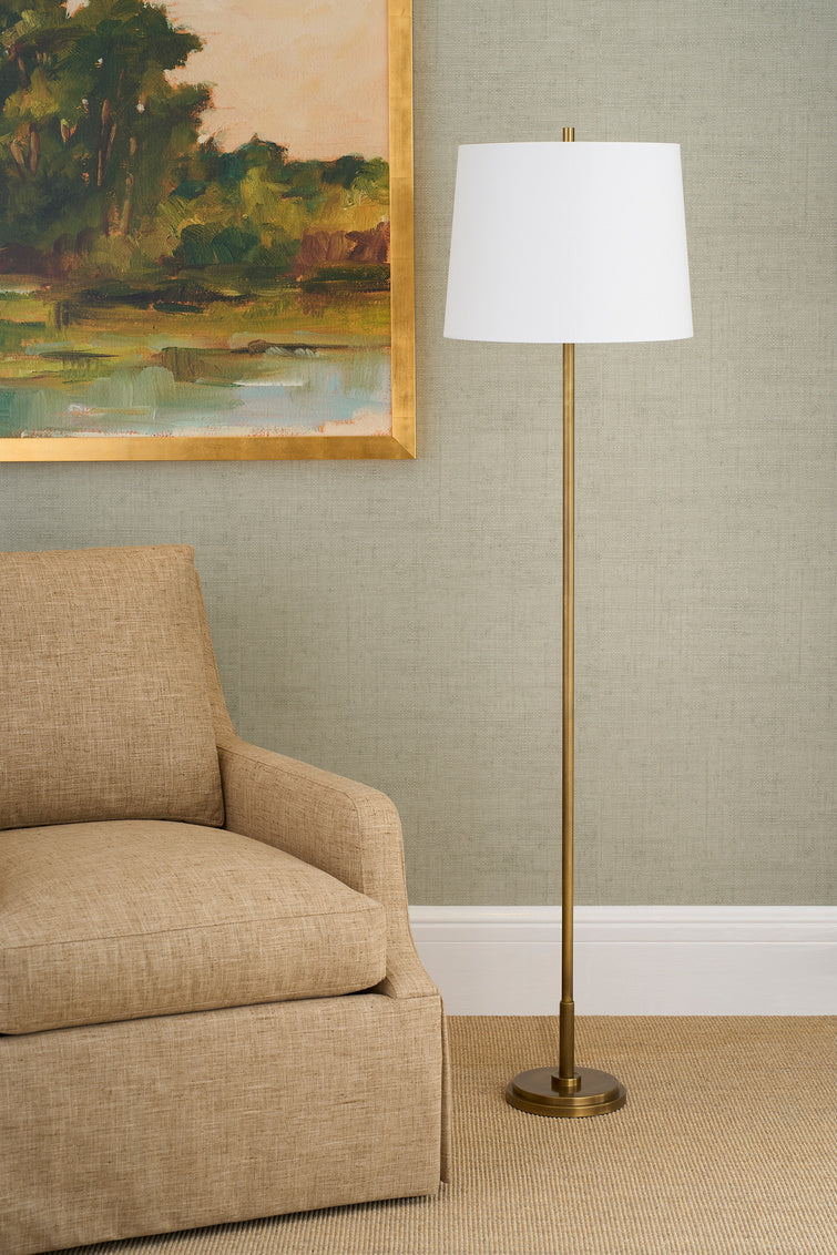 Underwood Floor Lamp - Aged Brass in 63 / Metal - Chelsea House