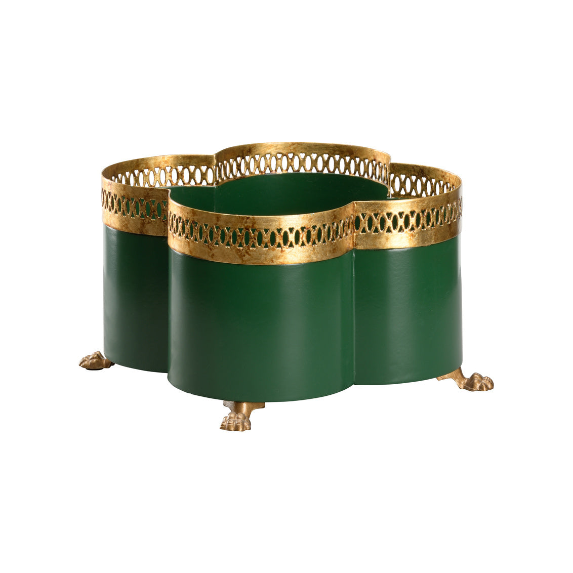 Tracery Cachepot - Green (SM) in 6.5 / Iron - Chelsea House