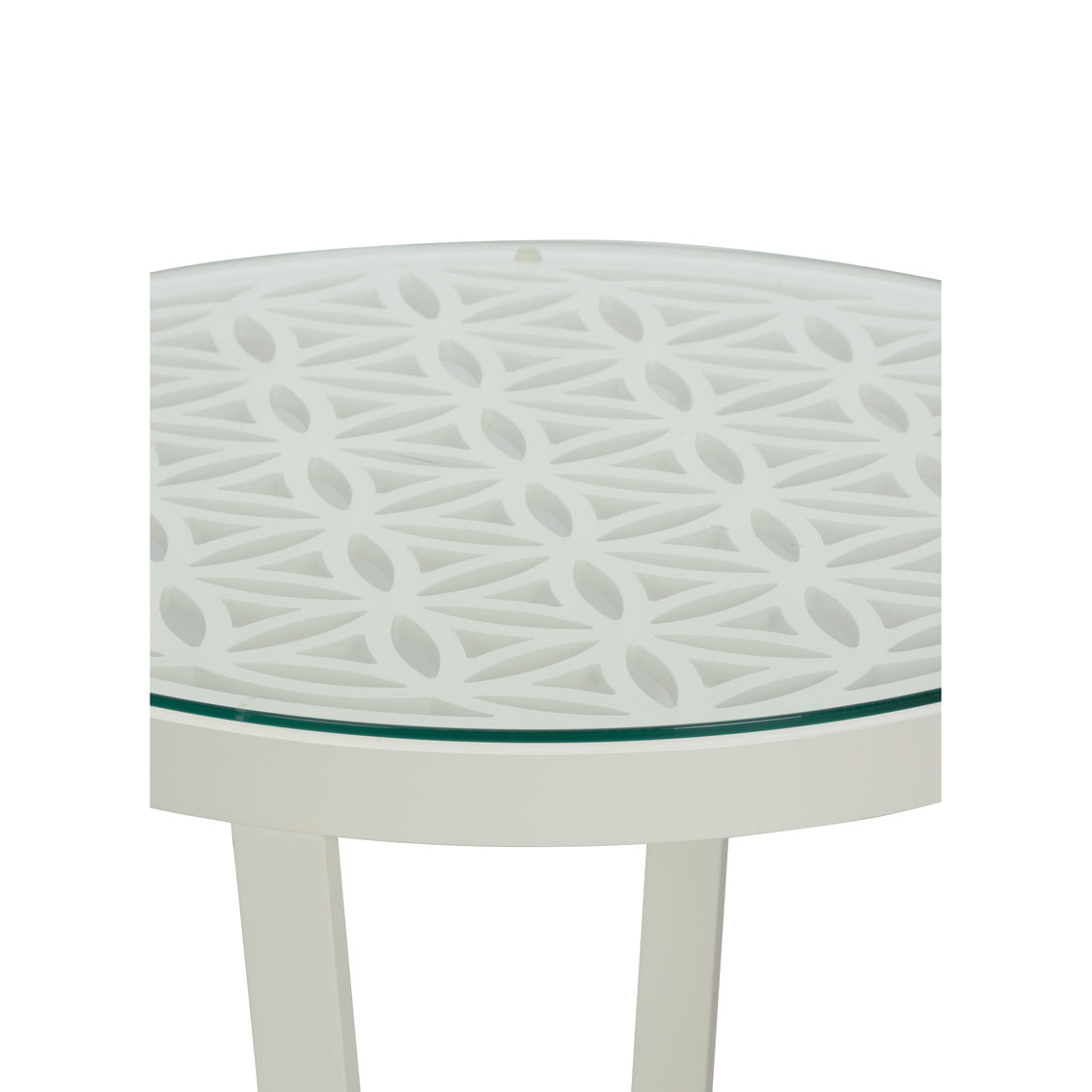 Flower of Life Side Table - White in 26 / Wood - Chelsea House