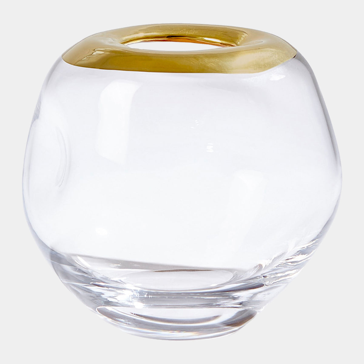 Harper Organic Formed Vase-Gold Rim-Sm