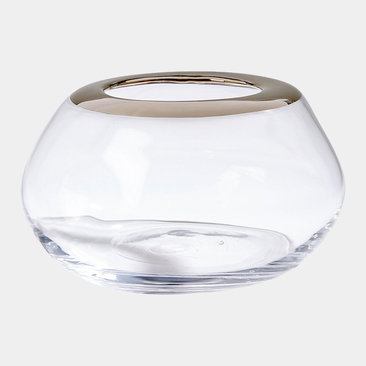 Harper Organic Formed Vase-Platinum Rim-Lg