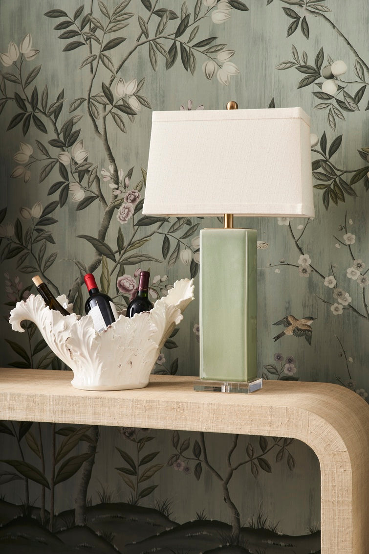 Becker Vase Lamp - Green in 30.5 / Ceramic/Porcelain - Chelsea House