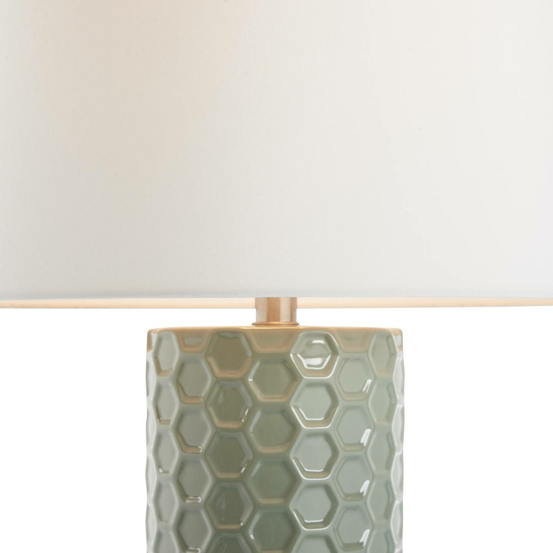 April Honeycomb Lamp - Green in Green Glaze / Ceramic/Porcelain - Chelsea House