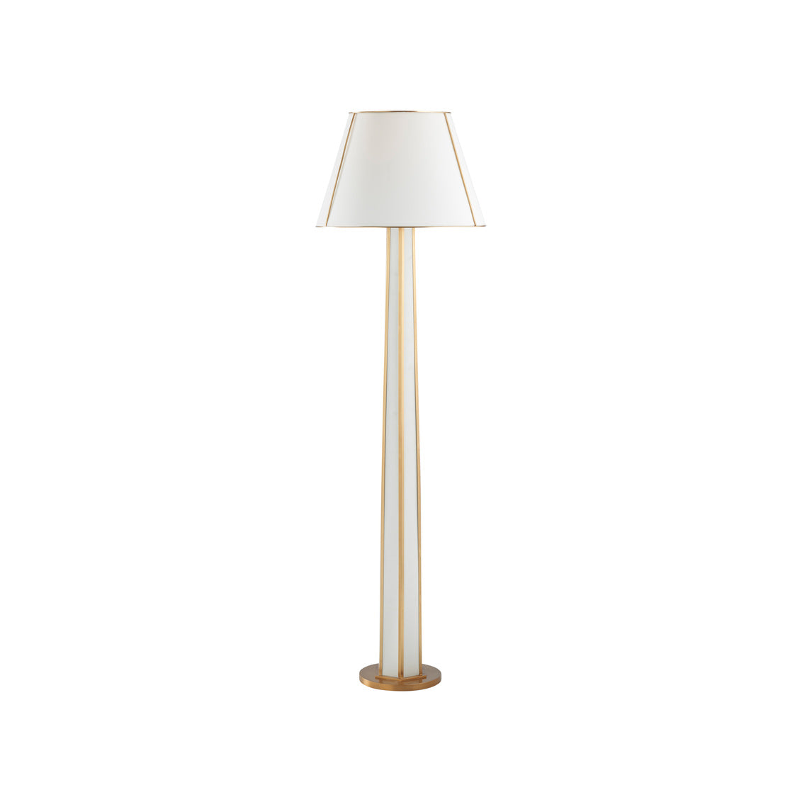 Caroline Floor Lamp in Cream/Antique Brass / Fabric - Chelsea House