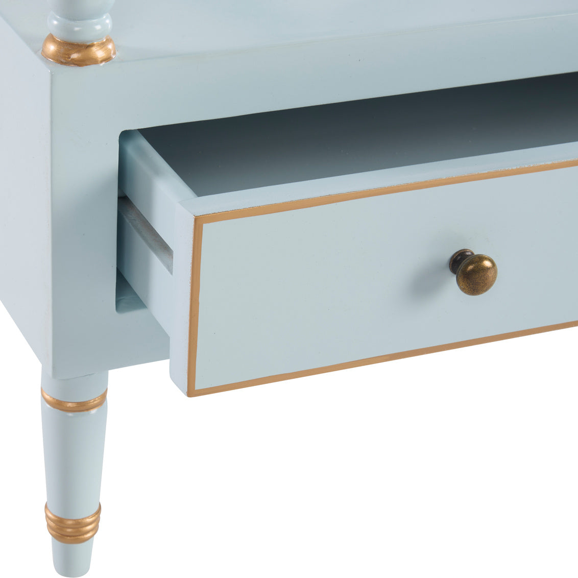 Carnaby House Bookcase - Blue in Light Blue/Gold / Wood - Chelsea House