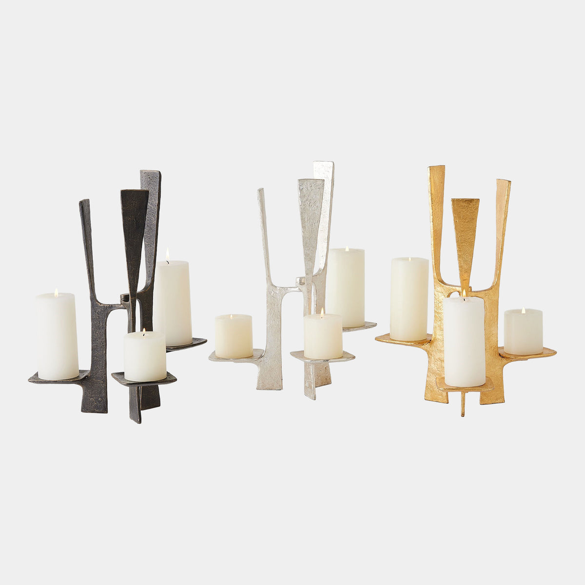 Triune Candleholder-Gold Leaf