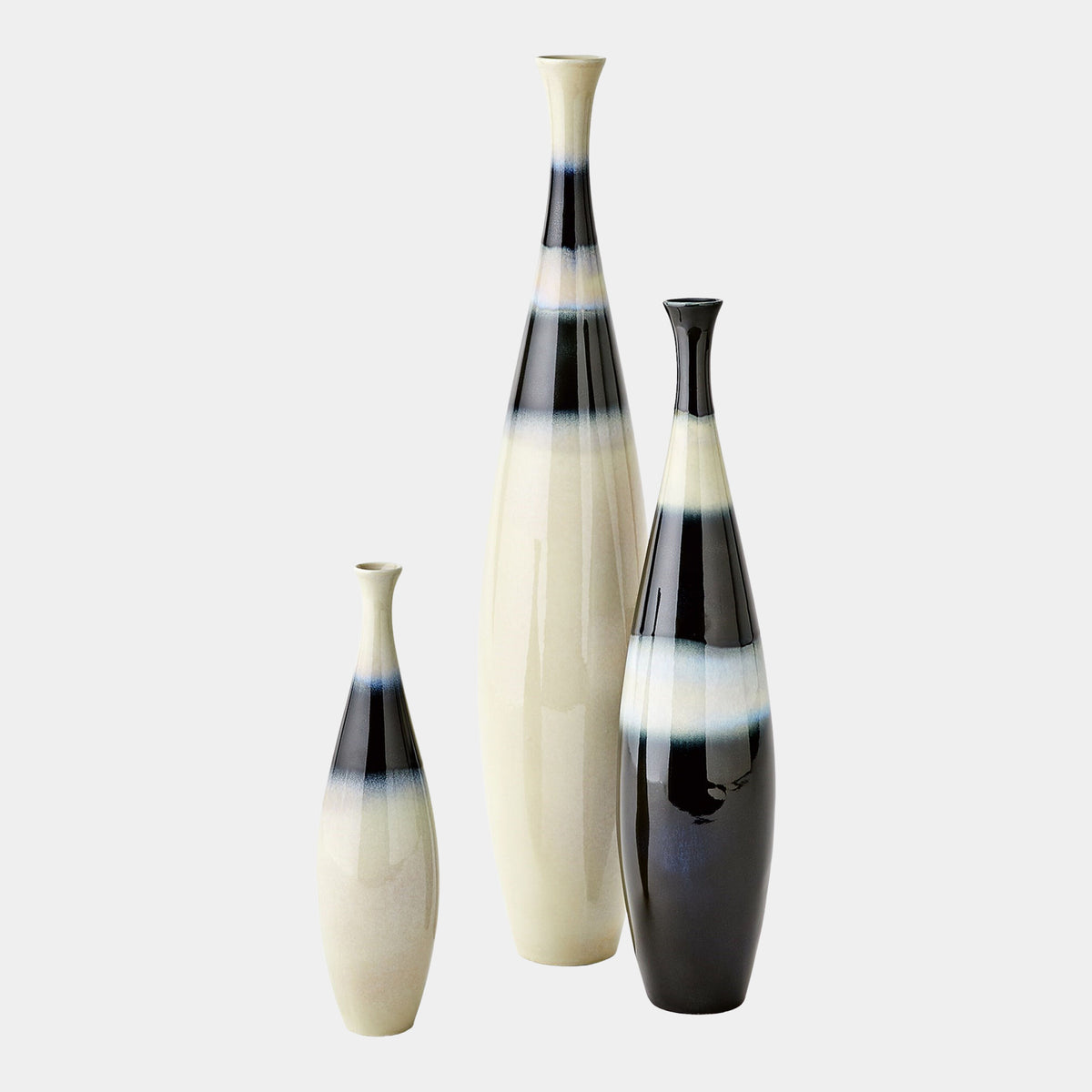 Banded Bottle-Cobalt-Lg