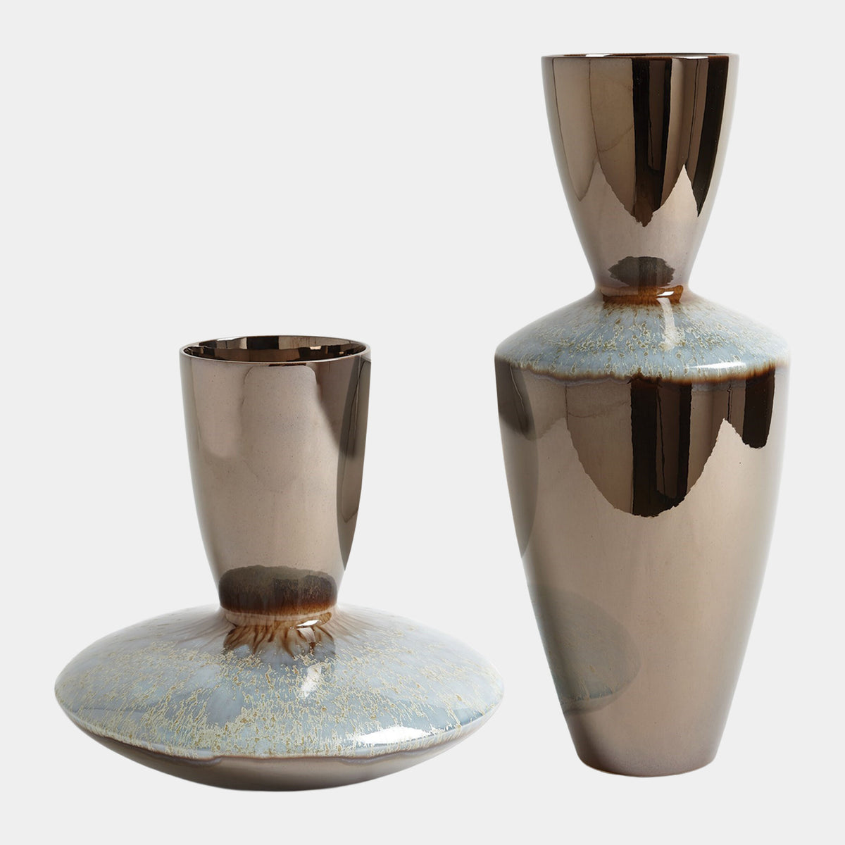 Marta's Vase-Bronze Reactive Blue-Tall