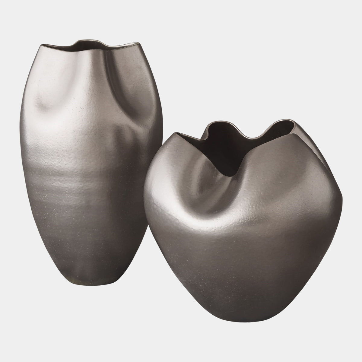 Plait Vase-Silver Haze-Round