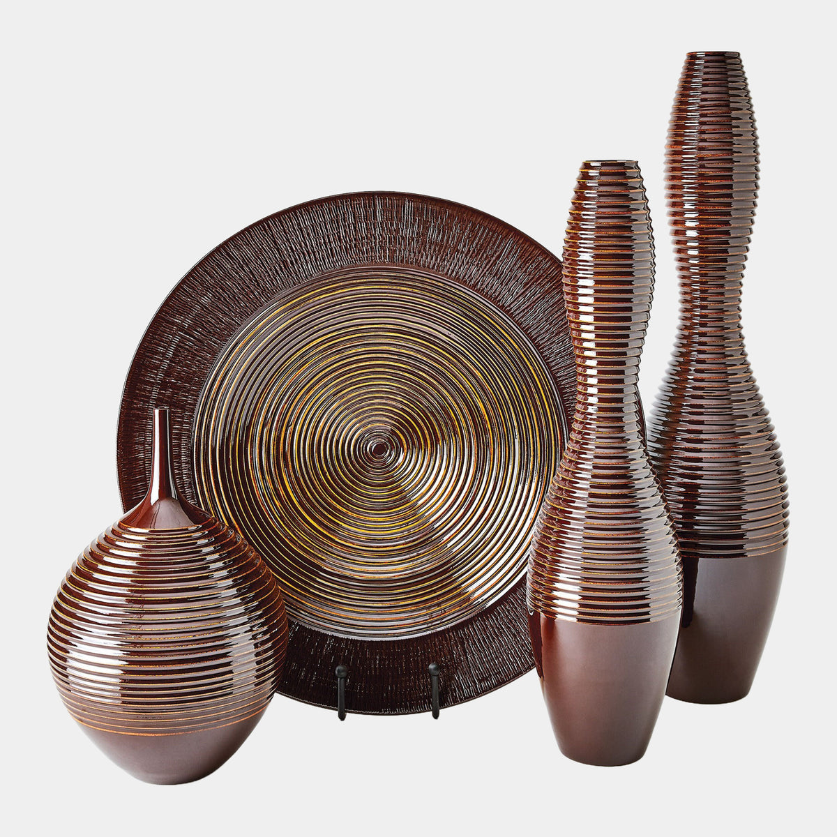 Ribbed Vase-Garnet