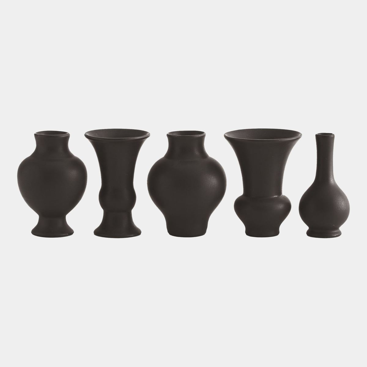 S/5 Convene Mini Bud Vase-Matte Black