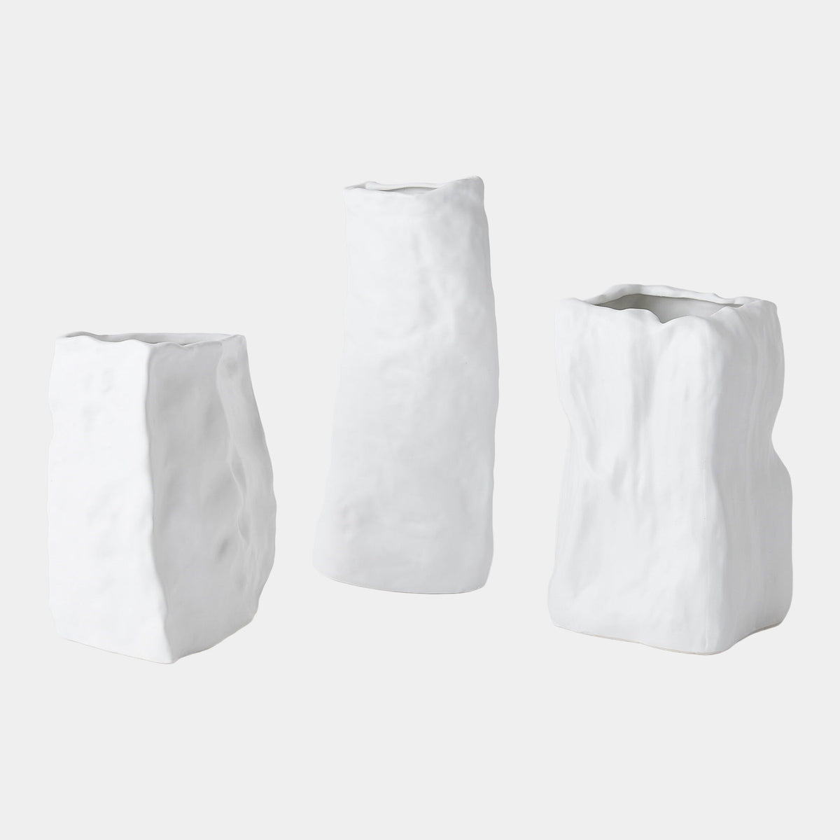 Turner Irregular Square Vase-White