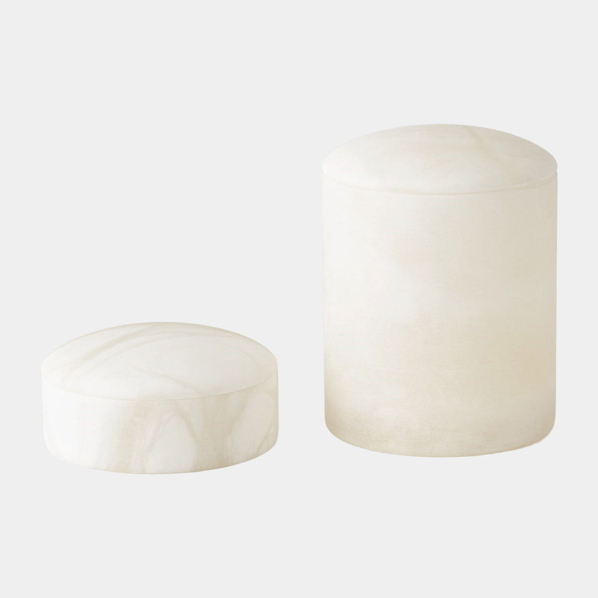 Gala Alabaster Canister-White-Tall