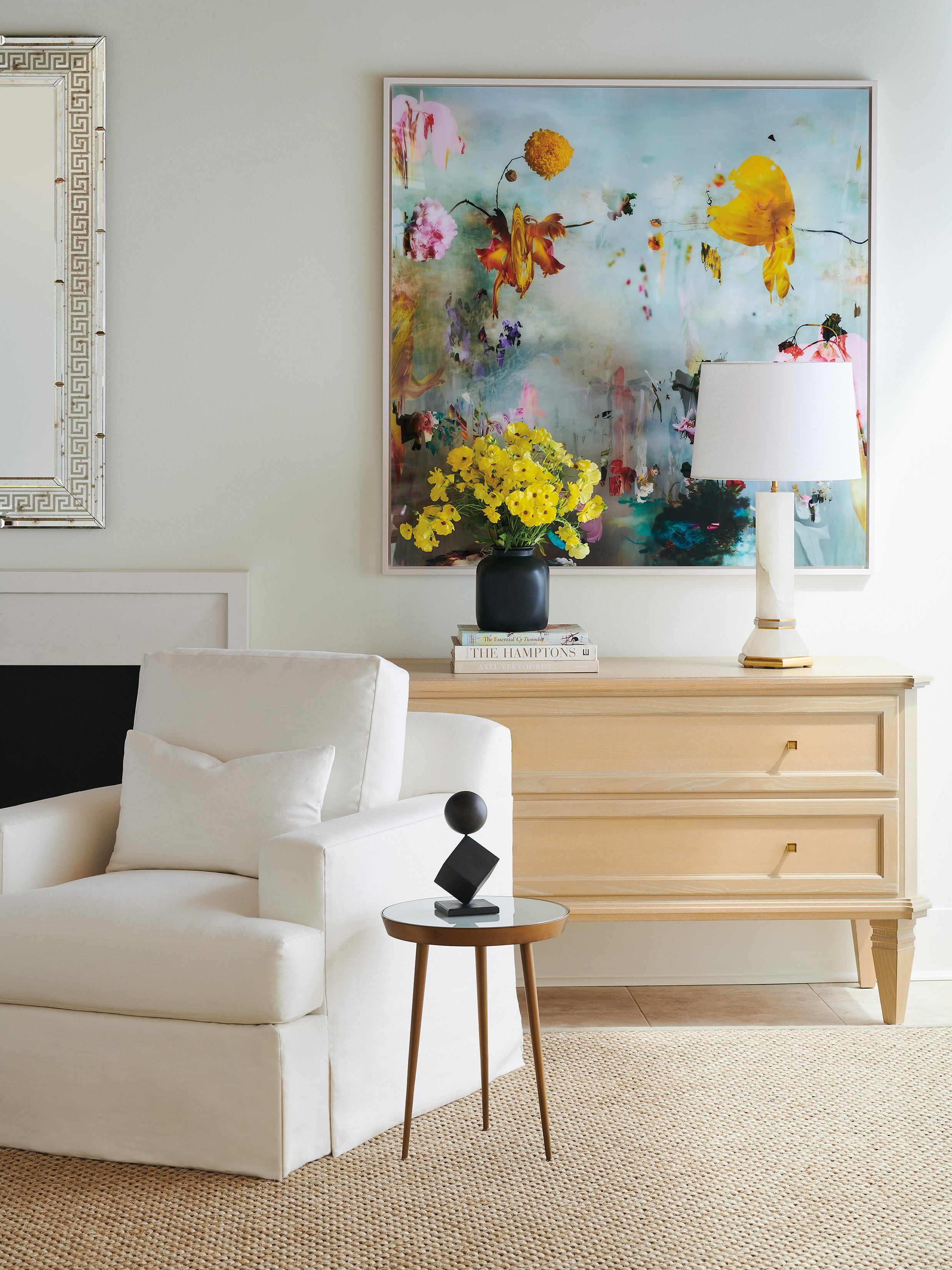 Yvette Spot Table in Glass, Brass - Hickory Chair