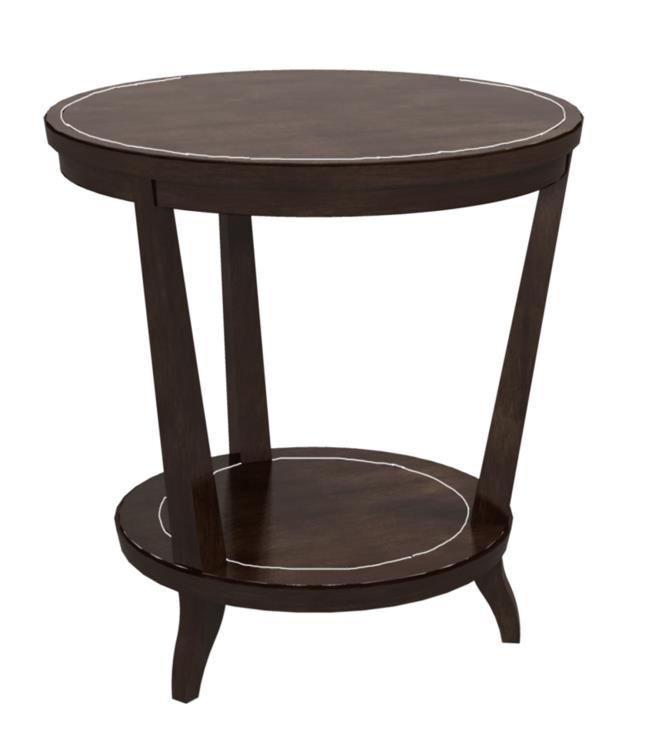 Rye Round Side Table-Mahogany