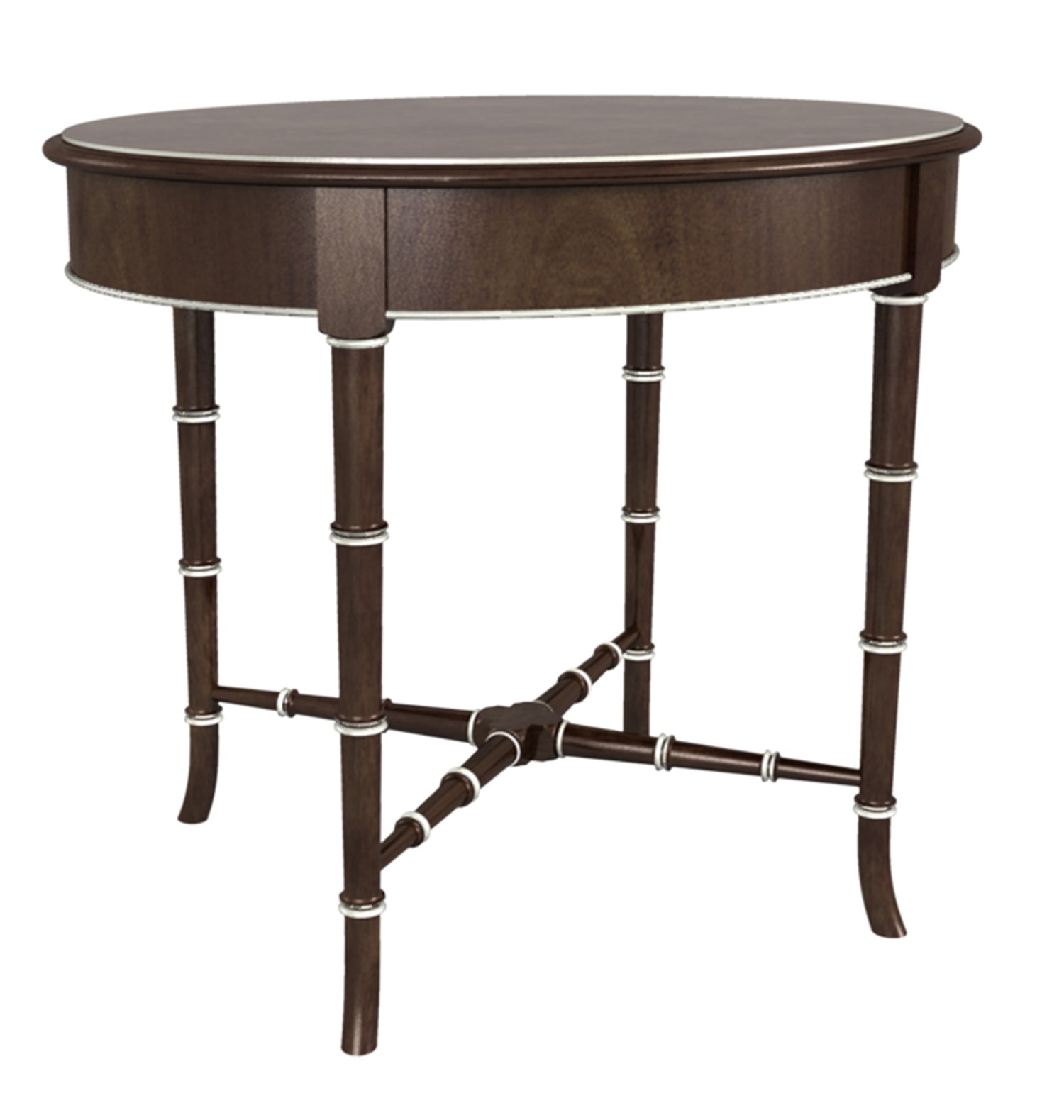 OVAL REGENCY ACCESSORY TABLE in Mahogany Veneers, Mahogany Solids - Hickory Chair