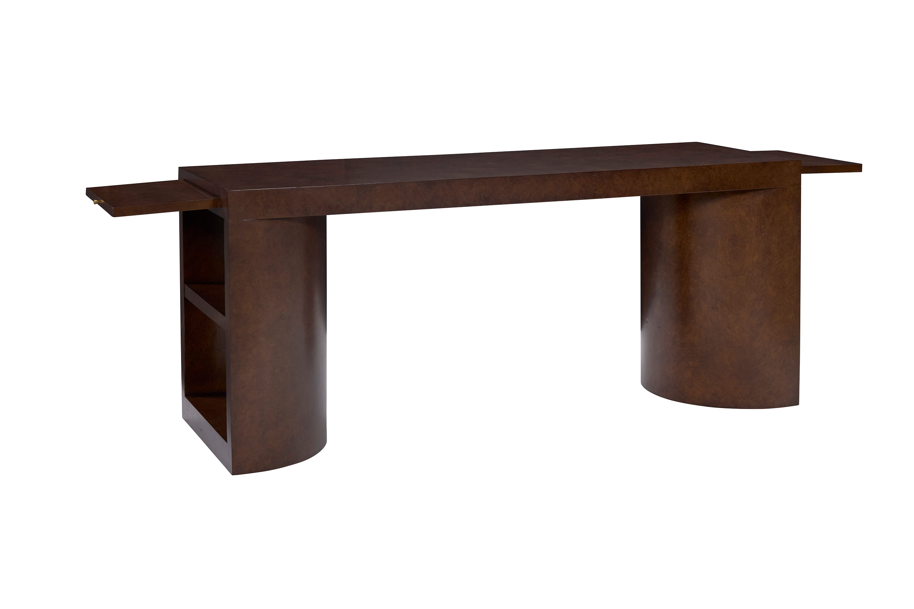 Pilar Library Table in Sycamore Veneers, Sycamore Solids - Hickory Chair