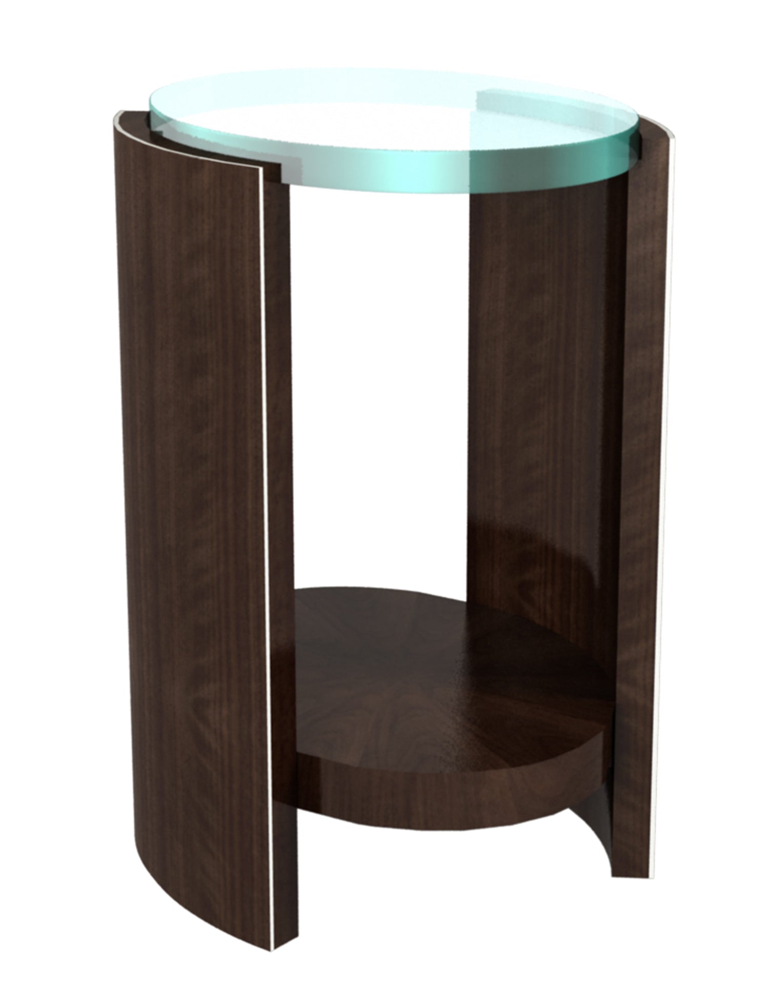 DANIEL SPOT TABLE in Walnut Veneers, Walnut Solids, Glass - Hickory Chair
