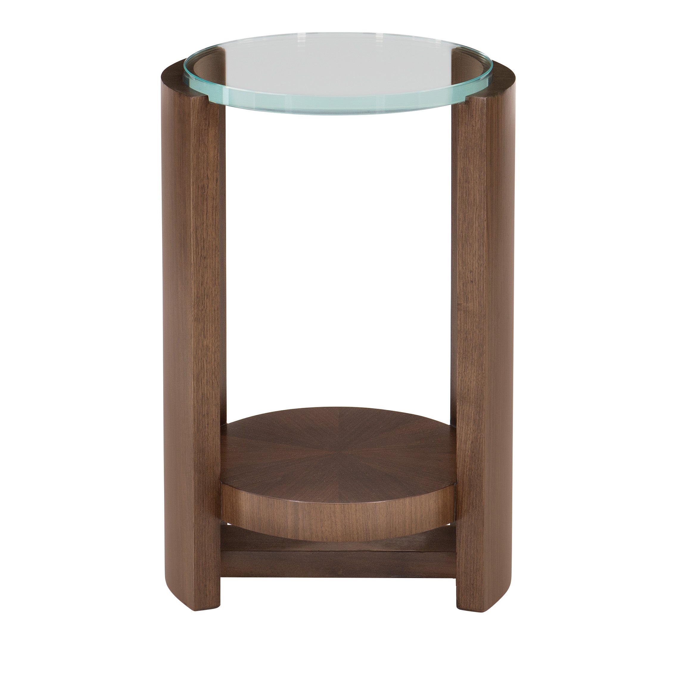 DANIEL SPOT TABLE in Walnut Veneers, Walnut Solids, Glass - Hickory Chair