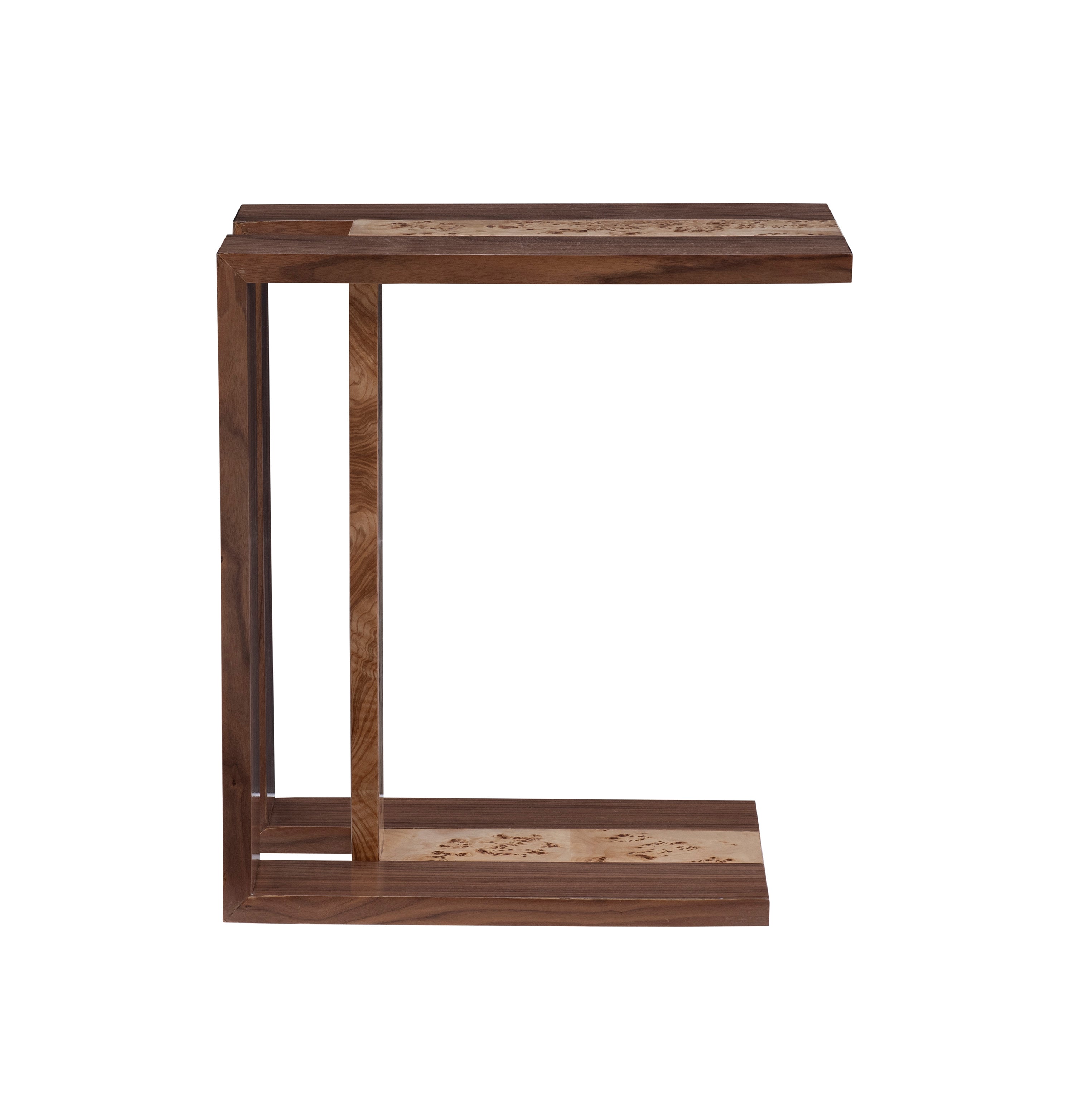 Paolo C-Table in Walnut Veneers, Walnut Solids, Burl Veneers, Burl Solids - Hickory Chair