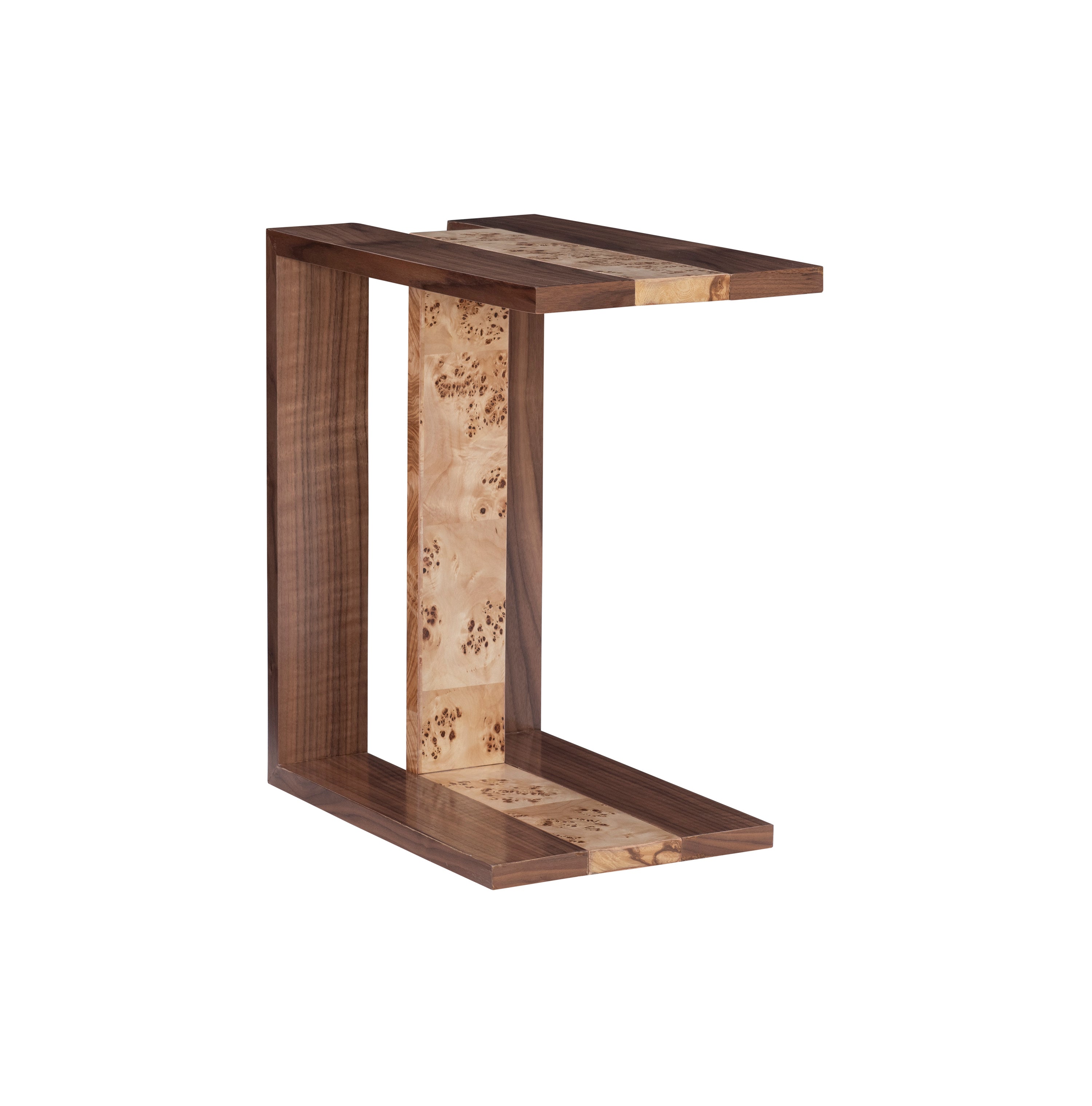 Paolo C-Table in Walnut Veneers, Walnut Solids, Burl Veneers, Burl Solids - Hickory Chair