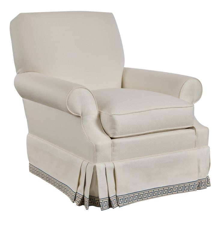 Silhouettes Glider Chair With Serpentine Arm (Kick Pleat)