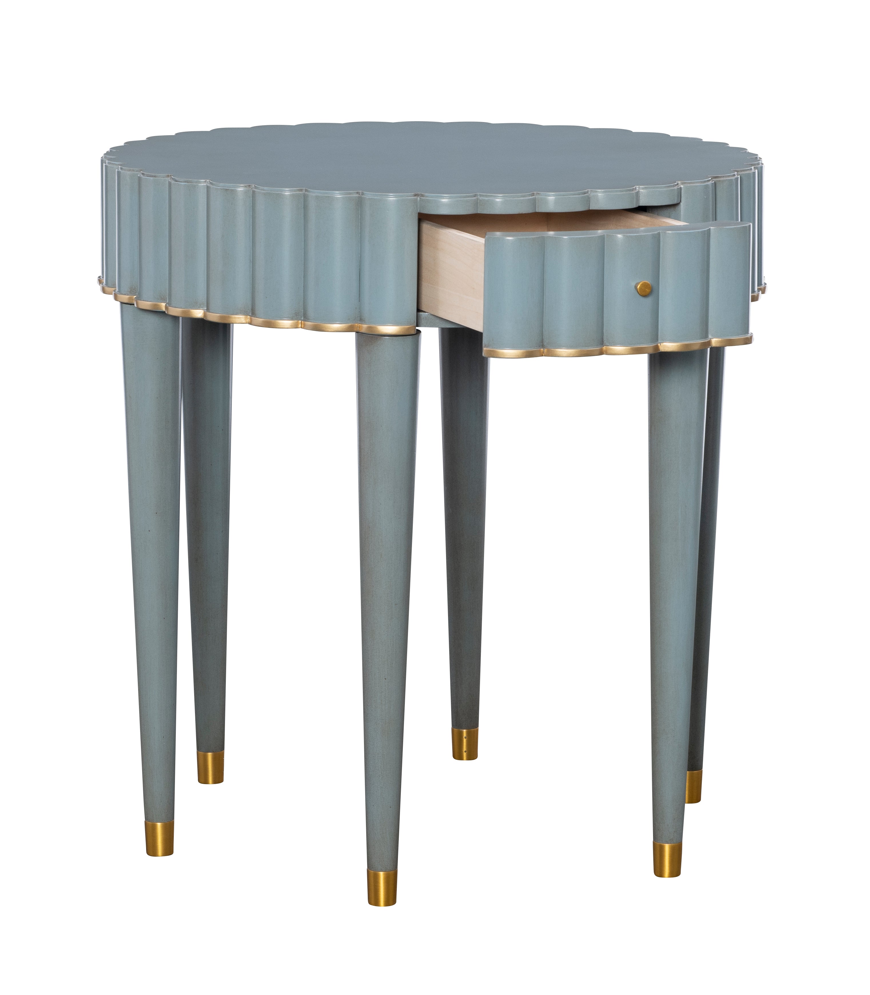 Scalla End Table in Sycamore Veneers, Maple Solids - Hickory Chair