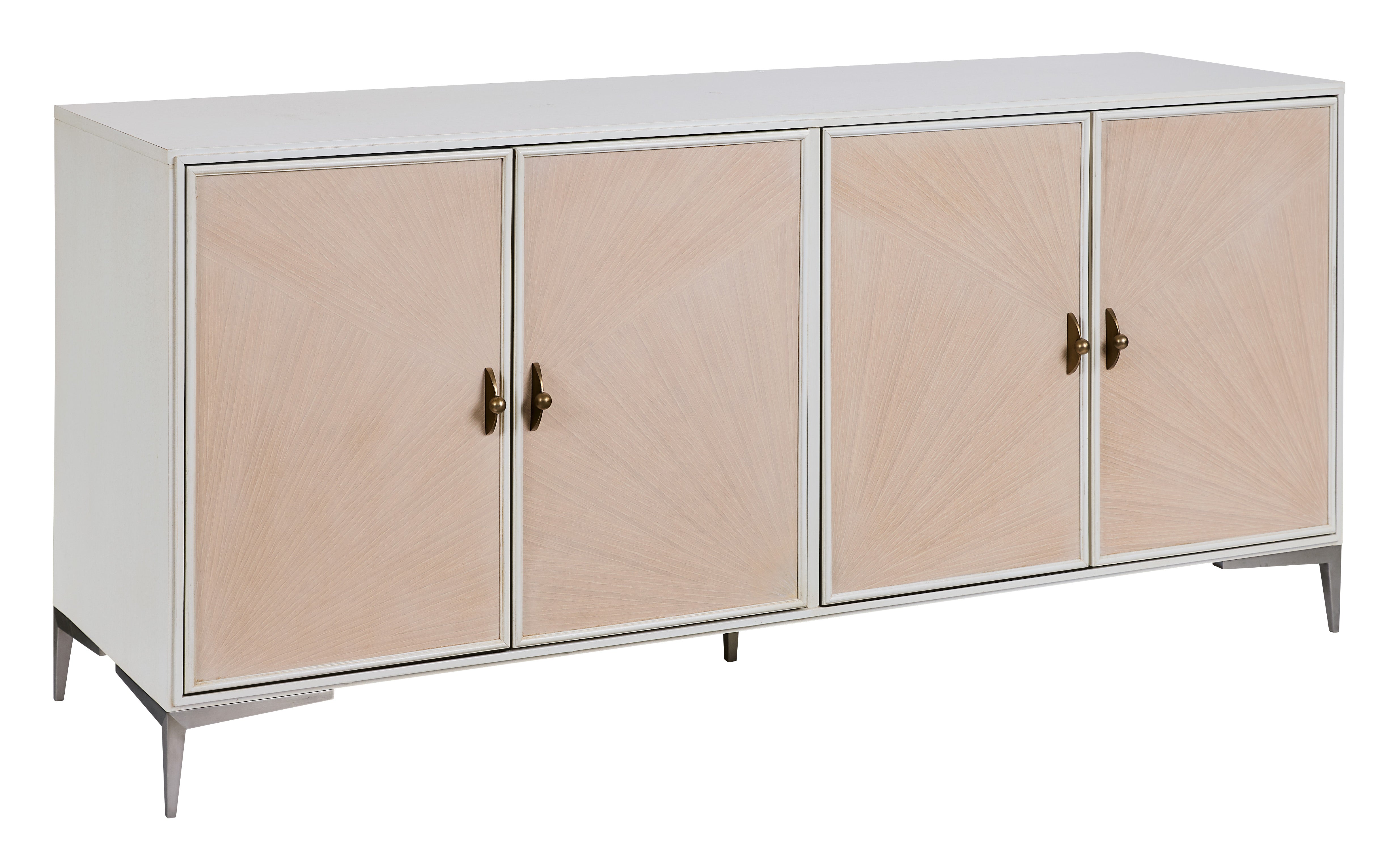 TEXTURES FOUR DOOR CREDENZA in Primavera Veneers, Maple Solids - Hickory Chair