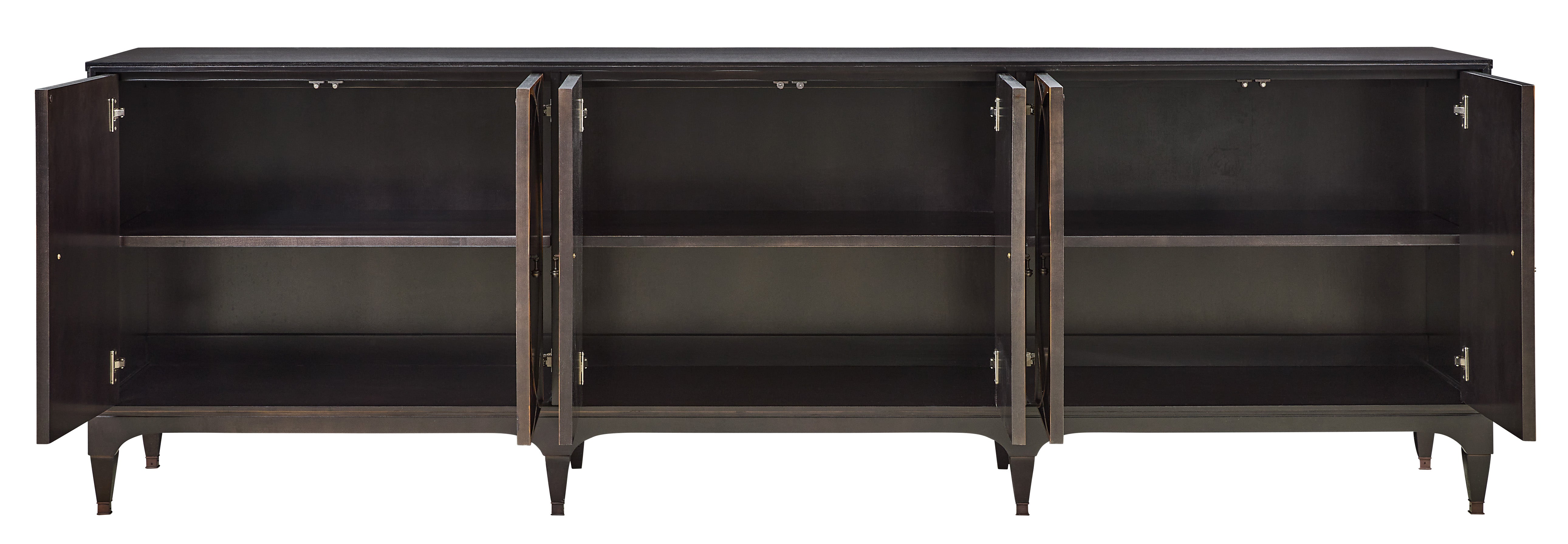 TEXTURES SIX DOOR CREDENZA in Primavera Veneers, Maple Solids - Hickory Chair