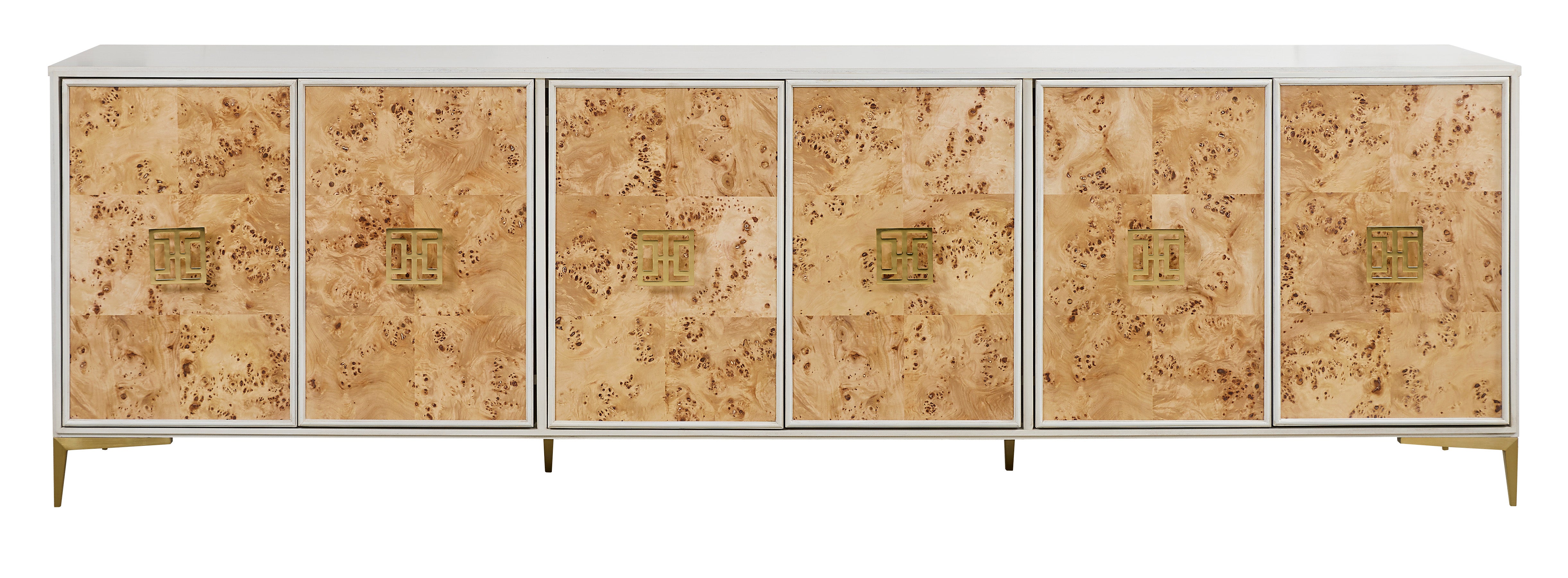 TEXTURES SIX DOOR CREDENZA in Primavera Veneers, Maple Solids - Hickory Chair