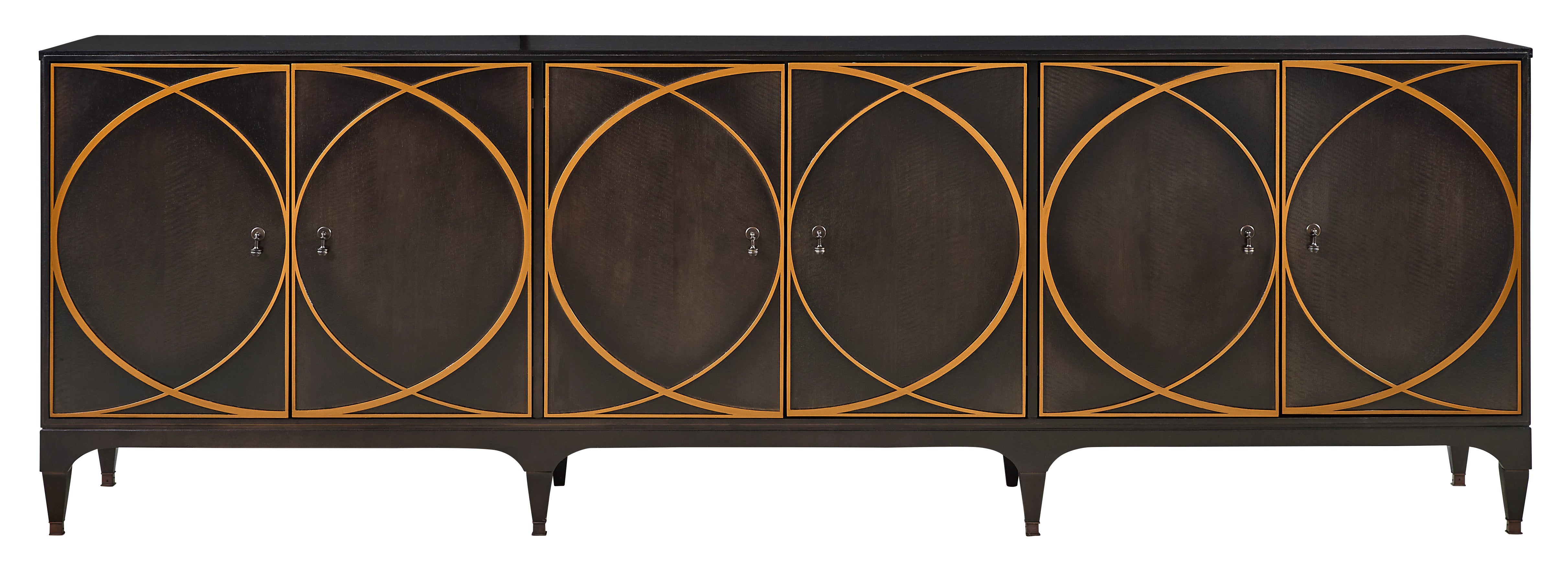 TEXTURES SIX DOOR CREDENZA in Primavera Veneers, Maple Solids - Hickory Chair
