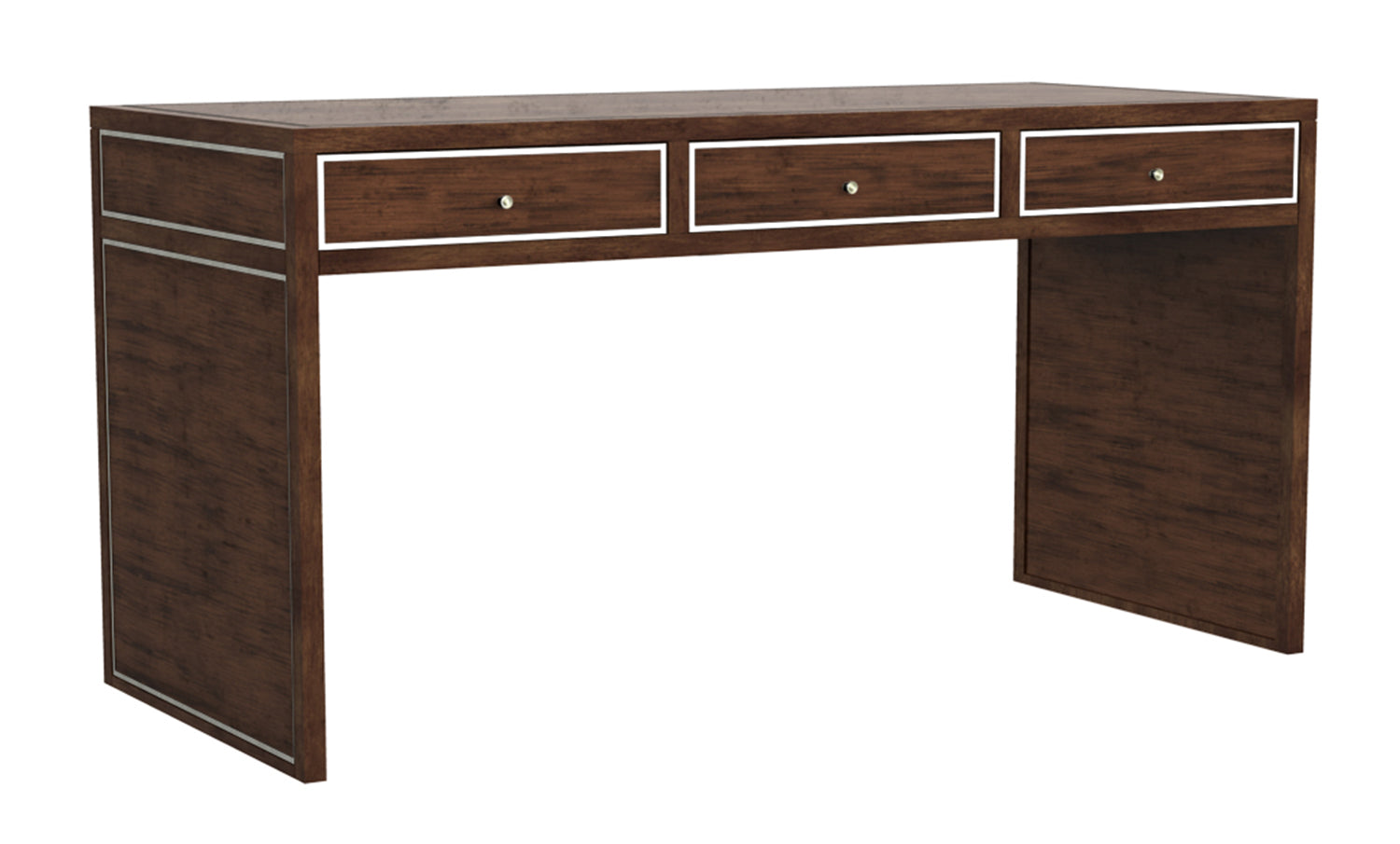 HARRISON THREE-DRAWER DESK in Primavera Veneers, Maple Solids - Hickory Chair