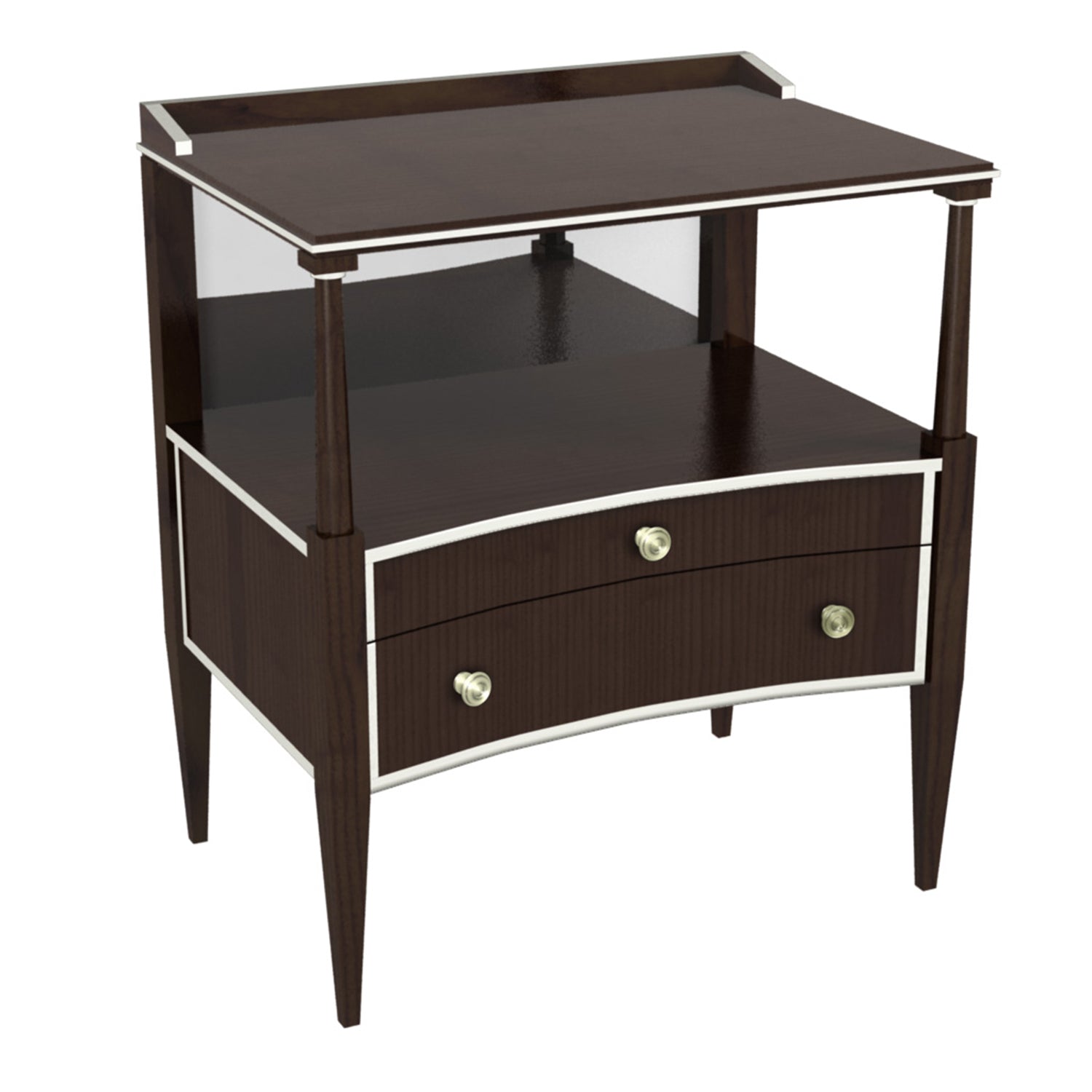 Isabella Side Table / Nightstand in Quarter Ash Veneers, Ash Solids - Hickory Chair