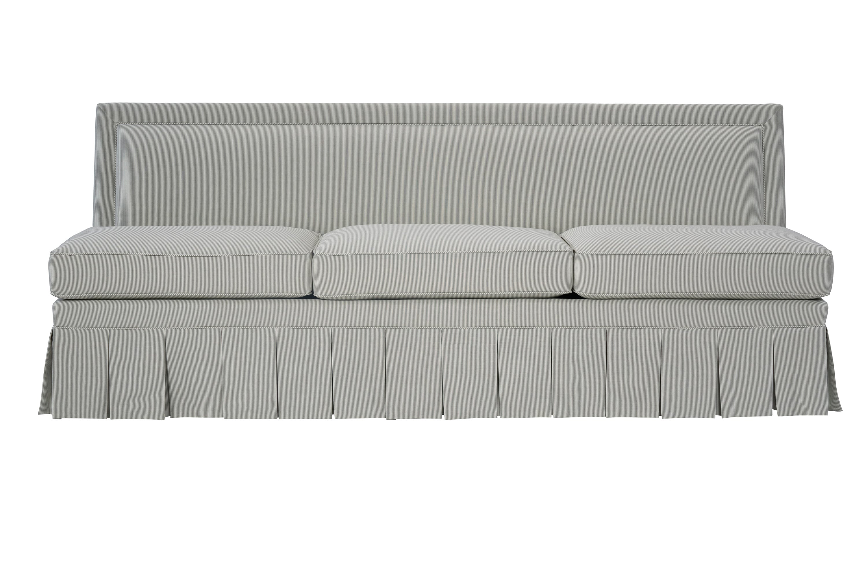 Emmeline Armless Sofa - Kick Pleat Skirt Standard
