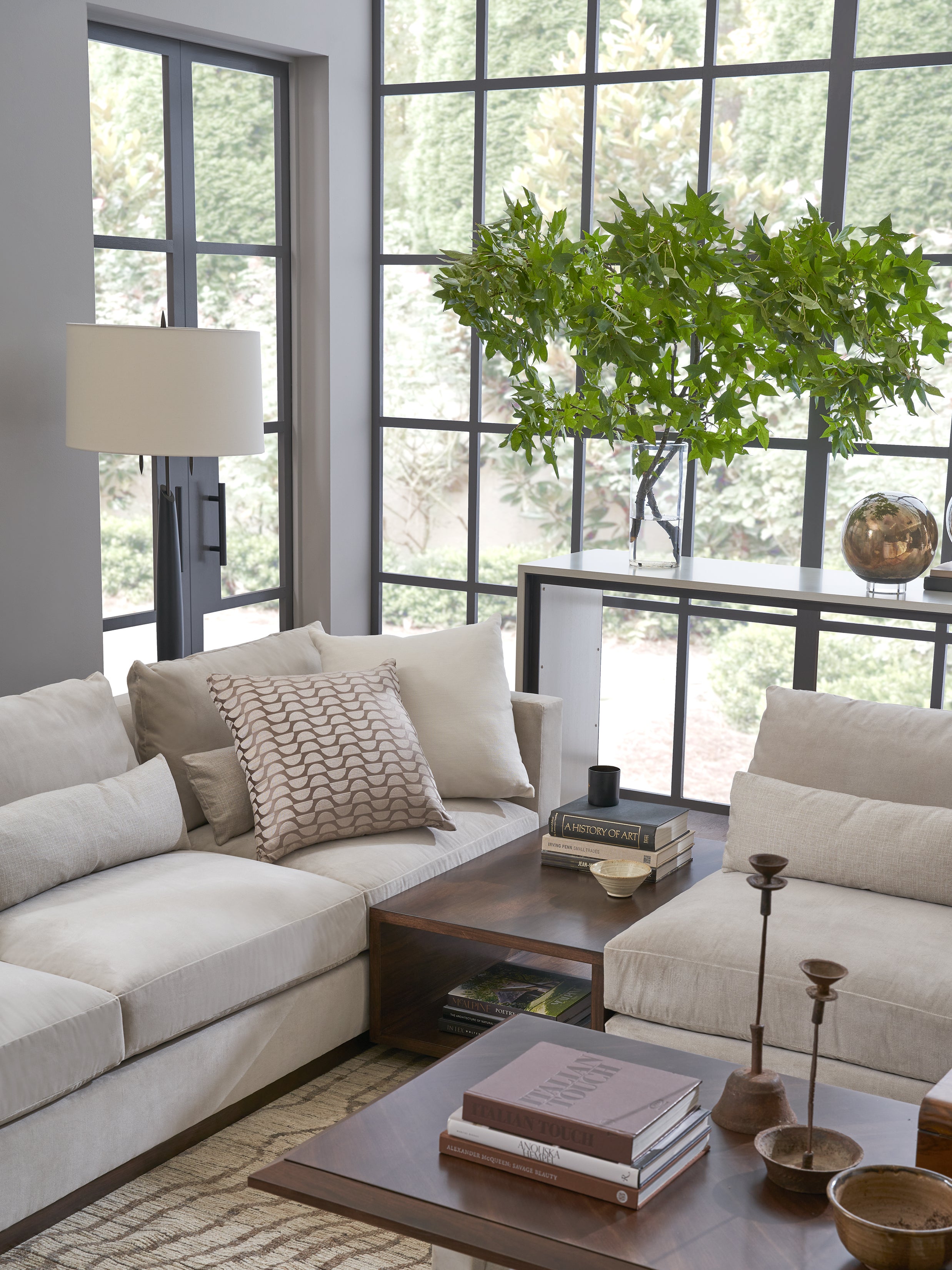 Weir Console 72" in Steel, Quarter Ash Veneers, Poplar Solids - Hickory Chair