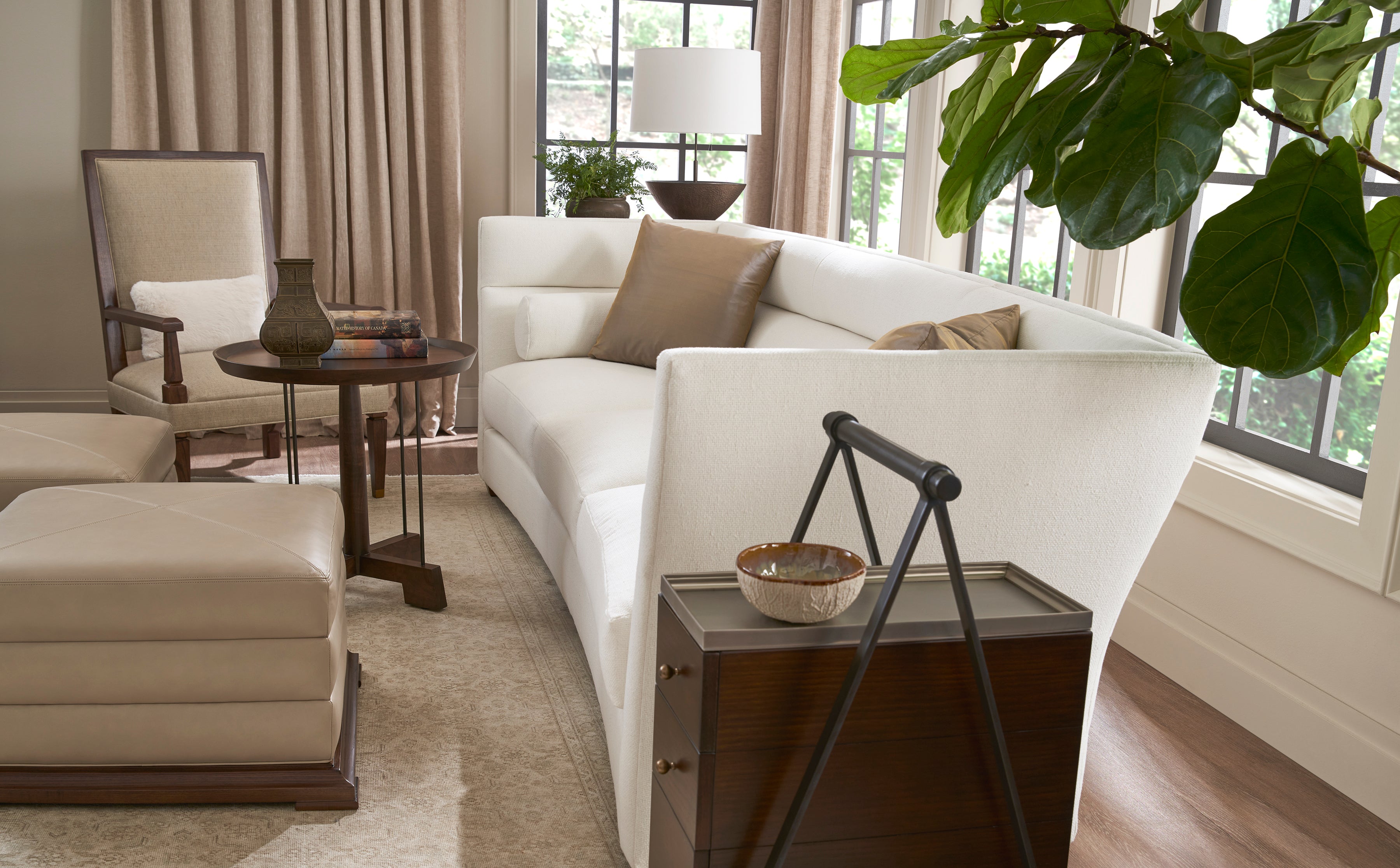 Tilda Side Table in Walnut Veneers, Walnut Solids - Hickory Chair