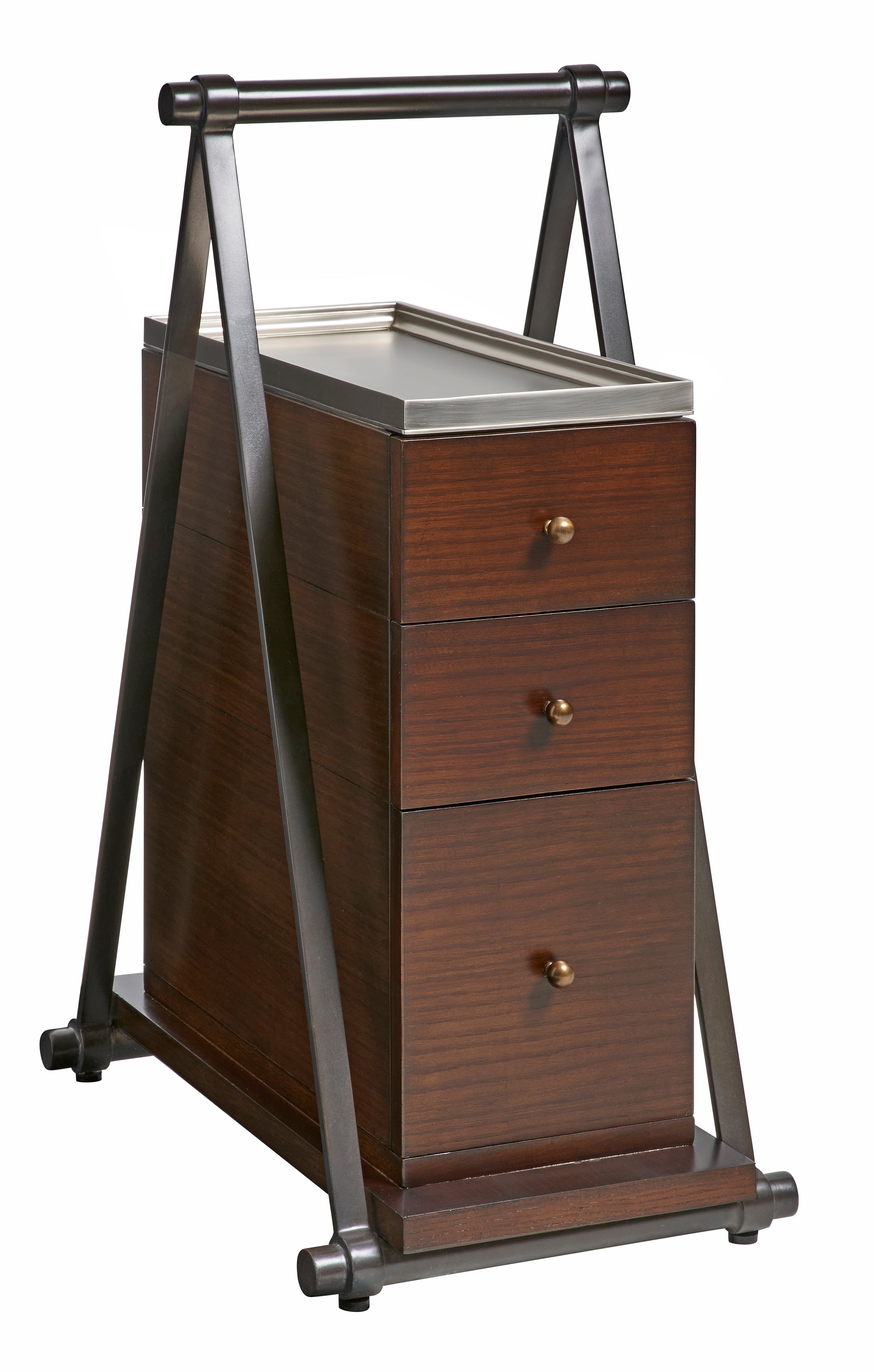 CARRIAGE TABLE in Oak Veneers, Oak Solids, Metal - Hickory Chair